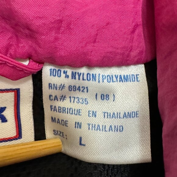 VTG Reebok Track Jacket Women's Large Black Nylon Windbreaker Colorblock 90s - Picture 8 of 11